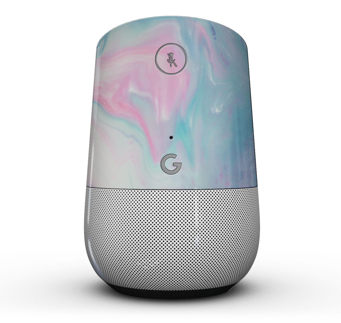 Marbleized Pink and Blue Paradise V482 Full-Body Skin Kit for Google Home Assistant, showcasing vibrant colors and sleek design.